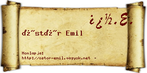 Östör Emil névjegykártya
