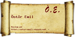 Östör Emil névjegykártya